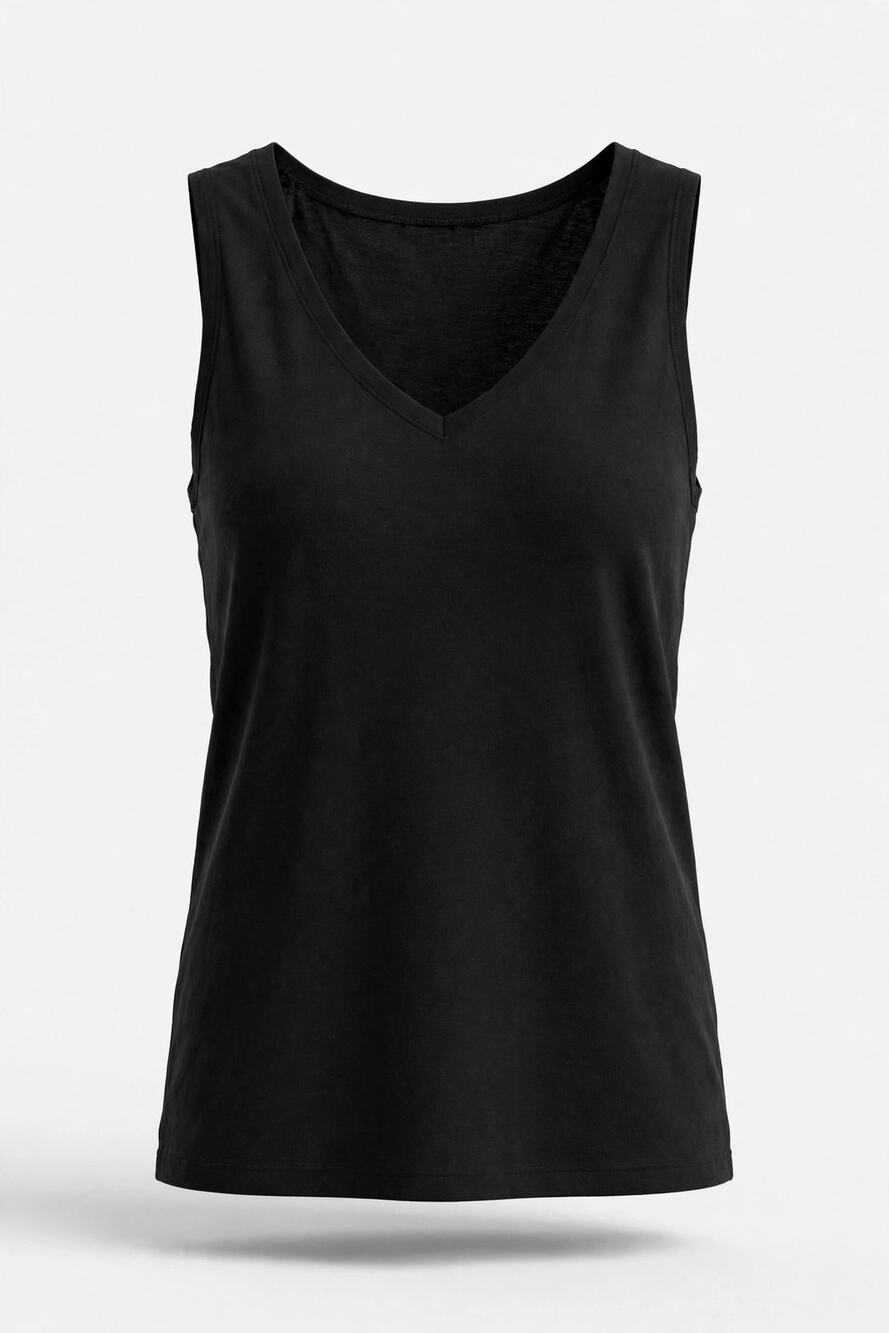 J.Jill Black Pima Cotton V-Neck Tank Top Sleeveless Women's M